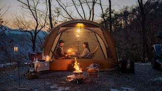 Romantic Winter Camping ❄️ [Relaxing, ASMR, Cozy]