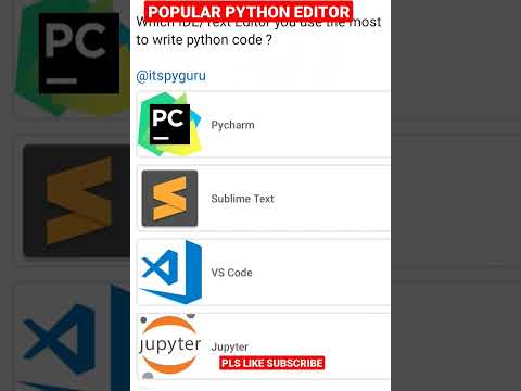 WHICH PYTHON EDITOR DO YOU USE THE MOST? #python #blockchain #machinelearning #iot #pythoncode #java #ai #php