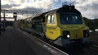 Class 70 70008 passing through Nuneaton at speed