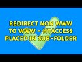 Redirect Non WWW to WWW - htaccess placed in sub-folder