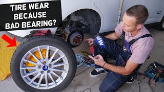 UNEVEN TIRE WEAR DUE TO BAD WHEEL BEARING, TIRE CUPPING BAD WHEEL BEARING