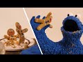 I made Cookie Monster terrorizing Gingerbread Men