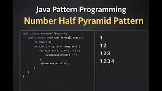 number half pyramid pattern | Java pattern programming