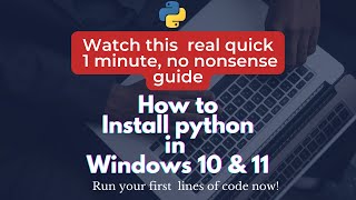 How to install Python 3 on Windows 10 & 11 #shorts #pythonforbeginners #pythontutorial #python