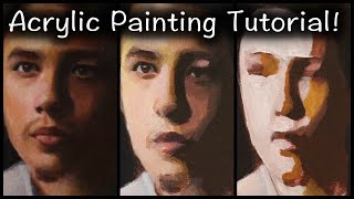 Portrait Painting Tutorial | Salvador Acrylic REVIEW + Blending Colors in ACRYLIC