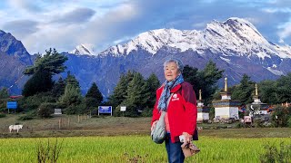 83岁妈妈西藏阿里行-3，震撼航拍吉隆镇的雪山峡谷飞瀑