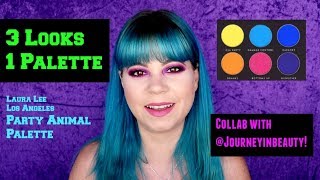 3 Looks 1 Palette | Laura Lee Los Angeles Party Animal Palette | Collab with Journeyinbeauty