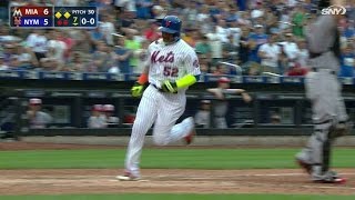 MIA@NYM: Flores' sac fly ties the game in the 7th