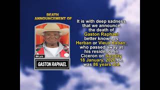 Gaston Raphael ~ Short Obituary