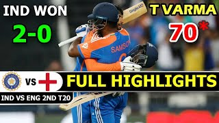 India Vs England 2nd T20 Match Full Highlights 2025 | Ind Vs Eng