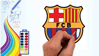 How to Draw-How to Draw FC Barcelona Badge - Drawing the Barca Logo | Drawing logo Channel