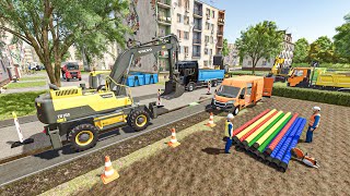 Travaux de Voirie pour des Immeubles en location (Tranchée, Pose de Tuyaux) | Farming Simulator 25