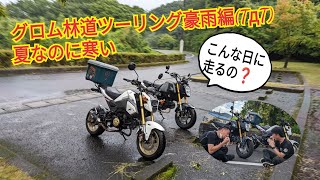 グロム林道ツーリング豪雨編😭夏なのに寒い