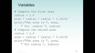Python Variables, Arithmetic Operations and Input Function. Find the Area of a Circle using Python