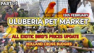 ULUBERIA PET MARKET BIRD'S PRICES UPDATE ON 15TH FEBRUARY PART 1 #uluberia_pet_market #birdslover