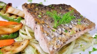 ปลากะพงย่างกับเฟนเนล Grilled Sea bass with Fennel