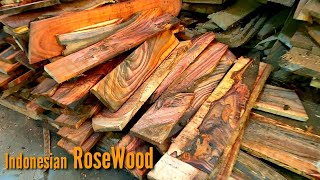 export quality sonokeling wood cutting process, Indonesian skill