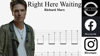 Richard Marx - Right Here Waiting｜結他指彈獨奏譜｜簡易版｜Guitar TAB ｜Easy Fingerstyle Guitar For Beginner