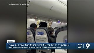 FAA allowing 373 max 9 planes to fly again