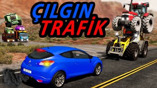 BOL KAZALI ÇILGIN TRAFİK MODU İLE UZUN YOL SEFERİ #3 / BeamNG.drive / Diy Arduino steering wheel set