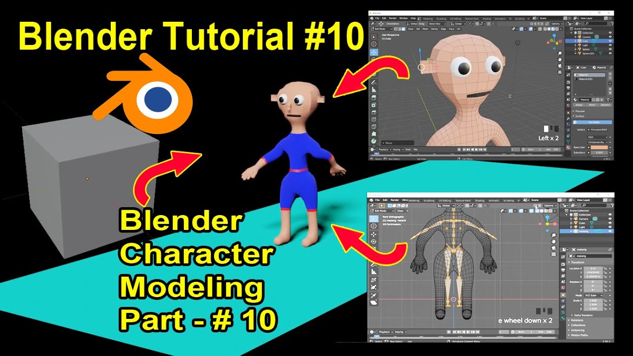 Blender Character Modeling Tutorial #10 Let's Model A Basic Character ...