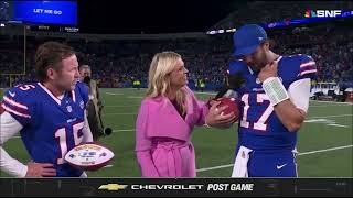 Bills Post Game Interview Josh Allen Matt Prater "Billeve, Don't Leave!" | Ravens - Bills