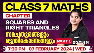 Class 7 Mathematics - Squares and Right Triangles - സമചതുരങ്ങളും മട്ടത്രികോണങ്ങളും | Xylem Class 7