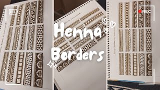 Easy Henna borders| 6 simple henna borders #hennadesignsforbeginnersstepbystep #mehndi