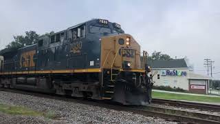 CSX 7030 leads CSX L636 out of Maxwell Yard on 7-6-23