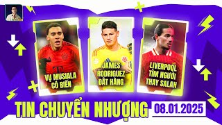 TIN CHUYỂN NHƯỢNG 8/1: Vụ Musiala có biến, James Rodriguez đắt hàng, Liverpool tìm người thay Salah