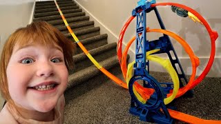 🏎️💨 WE DiD iT!!  Adley & Niko make an Ultimate Hot Wheels Track inside the house with Mom and Dad