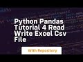 python pandas tutorial 4 read write excel csv file