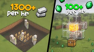 3 MUST Have Farms for your Survival World (IRON, FOOD+EMERALDS & MOB FARMS)