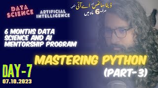 Day-7: Mastering Python programming for Data Science (3/3)