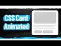 How To Create Animated CSS Cards