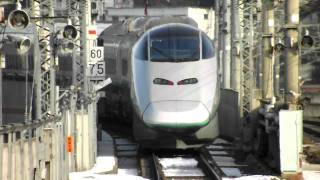 ２月１３日 E3系つばさ123号E4系MAXやまびこ123号　福島駅発車