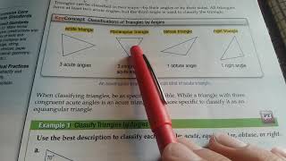 Lesson 4-1 Example 1 Classify Triangles by angle Measure.