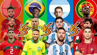 Morocco VS Brazil VS Argentina VS Portugal 😮🔥 ULTİMATE Comparison 💪