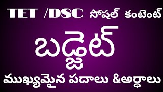 DSC -సోషల్ కంటెంట్ బడ్జెట్ లో ముఖ్యమైన పదాలు