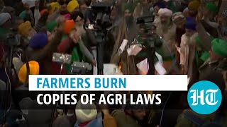 Watch: Protesting farmers burn copies of farm laws on Lohri