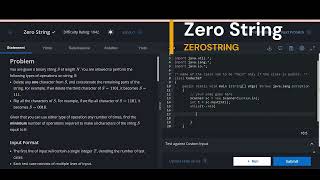 CodeChef Zero String Problem Solution || #ZEROSTRING #coding #codechef #codechefsolution