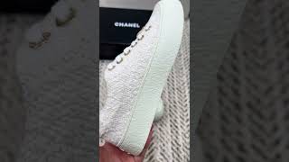 Chanel 24P Low top sneakers white wool big head!#luxury #shoes #chanel