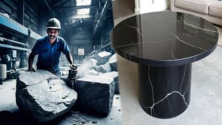 The Precision and Artistry Behind a Black Marble Table Creation