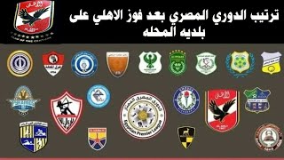 ترتيب الدوري المصري بعد فوز الاهلي على بلديه المحله