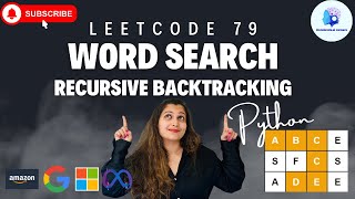 ๐Leetcode 79. Word Search - Backtracking - Medium - Python #amazon #google #microsoft #meta๐ฅ#coding