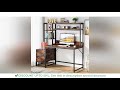 tribesigns 55 inch computer desk with 2 drawers and storage shelves rustic office desk wi