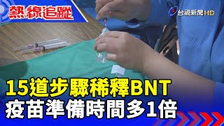 15道步驟稀釋BNT 疫苗準備時間多1倍【熱線追蹤】