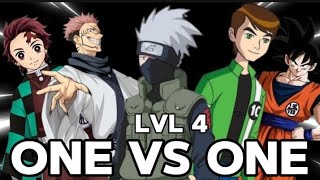 ONE VS ONE LVL 4 | ANIME GAMES FT JUJUTSU KAISEN X NARUTO X DRAGON BALL X OPM X DEMON SLAYER