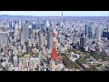 4k uhd tokyo tower 東京タワー（日本電波塔）の空撮アニメーション