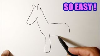 Easy things to draw for beginners | HORSE